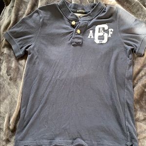 Navy Abercrombie short sleeve polo shirt